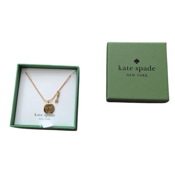 Kate Spade New York “Onward & Upward” Gold Pendant Necklace (NWT) - Picture 1 of 3